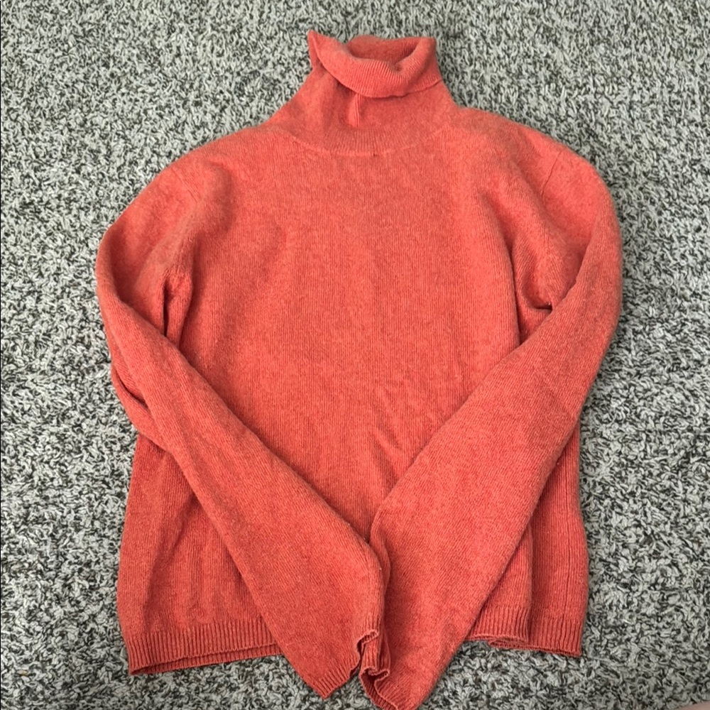 J. McLaughlin Orange Cowl Turtleneck Sweater